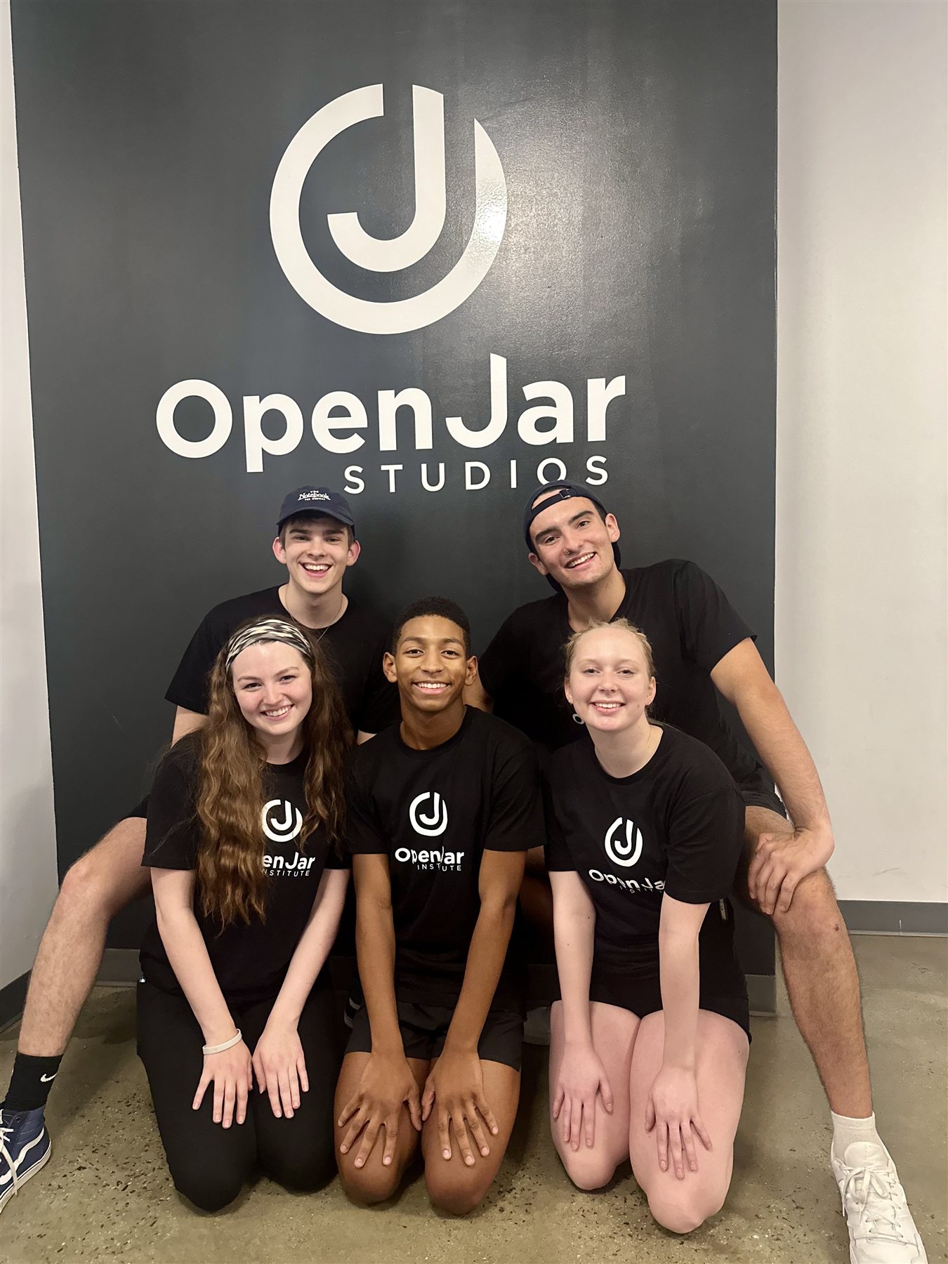 Peyton Farmer with friends at Open Jar Studios