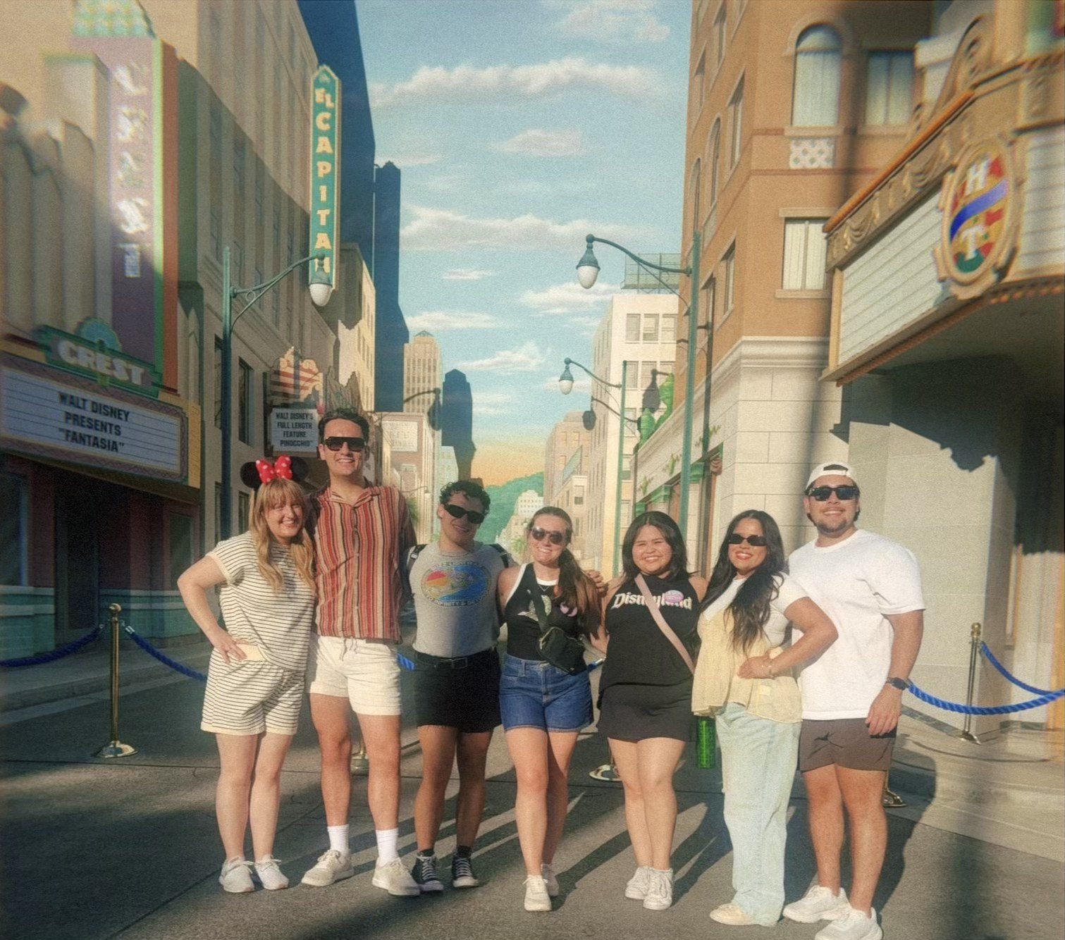 Peyton Farmer with friends at Downtown Disney